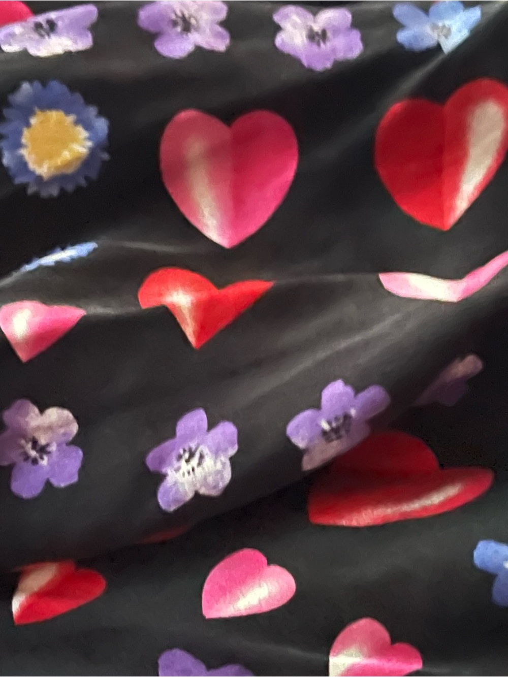 Echo Vintage Silk Hearts Square Scarf